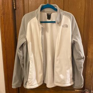 North Face fleece jacket white and gray